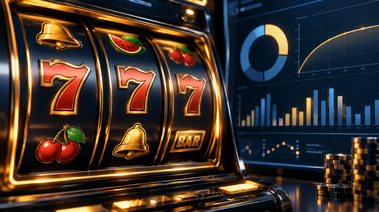 ရွှေရောင် slot ဂိမ်းစက် reel သုံးတန်းတွင် ကျောက်မျက်ရတနာ၊ ကြယ်ပွင့်နှင့် ခေါင်းလောင်းသင်္ကေတများ တောက်ပနေပုံ